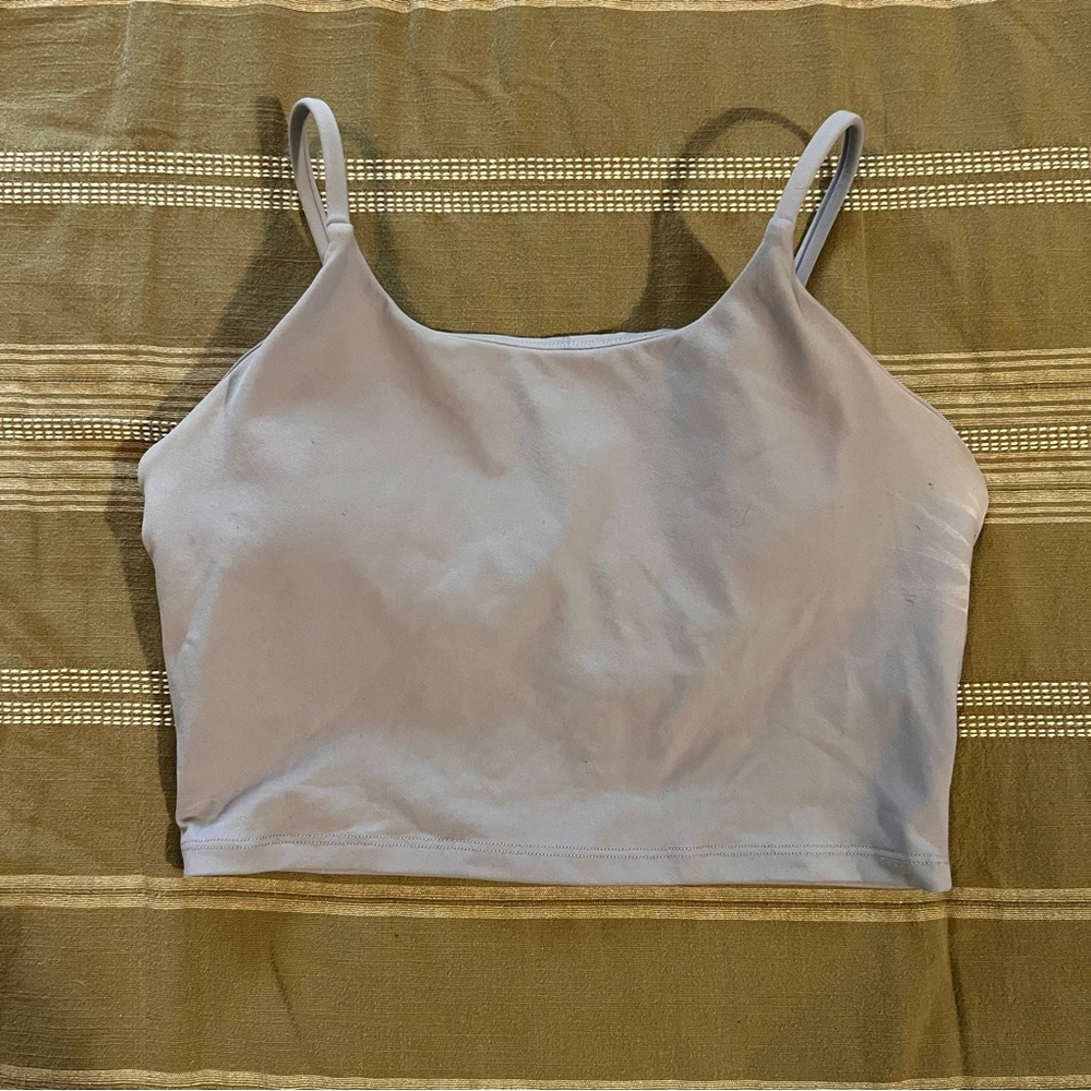Pink Lily Cropped Athletic Top - Periwinkle